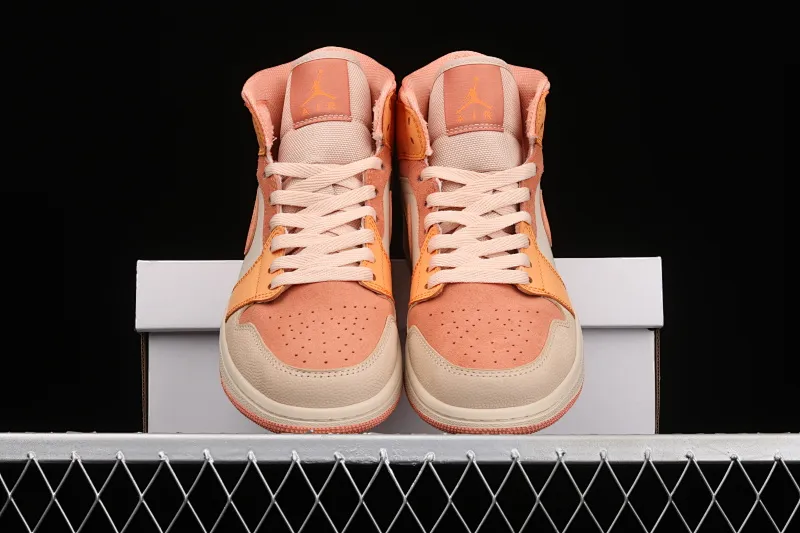 All categories Air Jordan Jordan series basketball shoes Air Jordan 1 Mid G version pure original Air Jordan 1 Mid SE AJ1 Joe 1 Chinese orange and pink splicing mid-top versatile casual sports sneakers DH4270-800